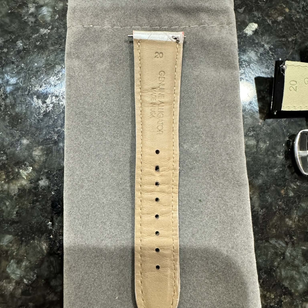 Pearl Colored Leather Watch Strap